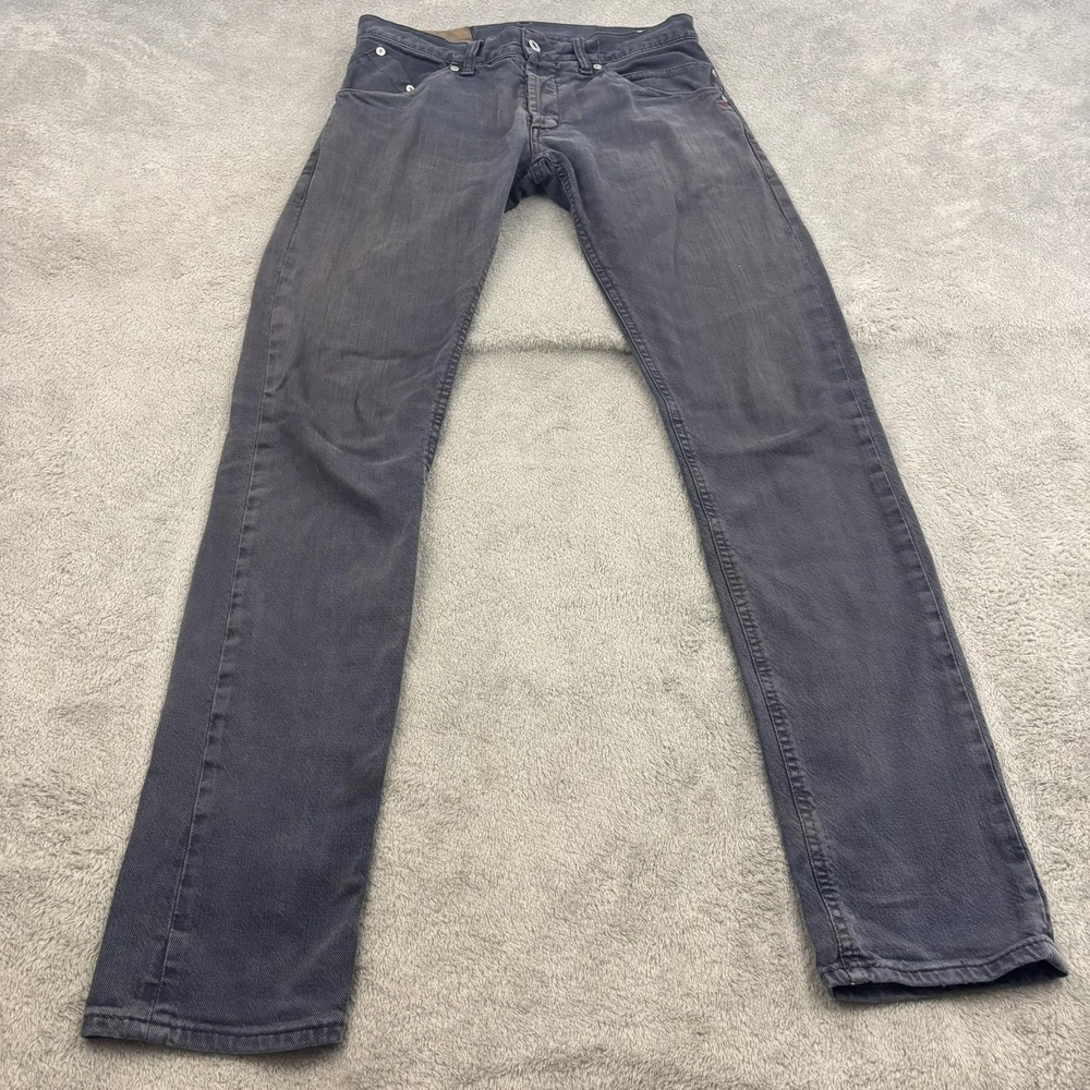 Dondup Jeans Mens‎ 31 Gray Straight Leg Cotton Grunge Motorcycle Made in Italy